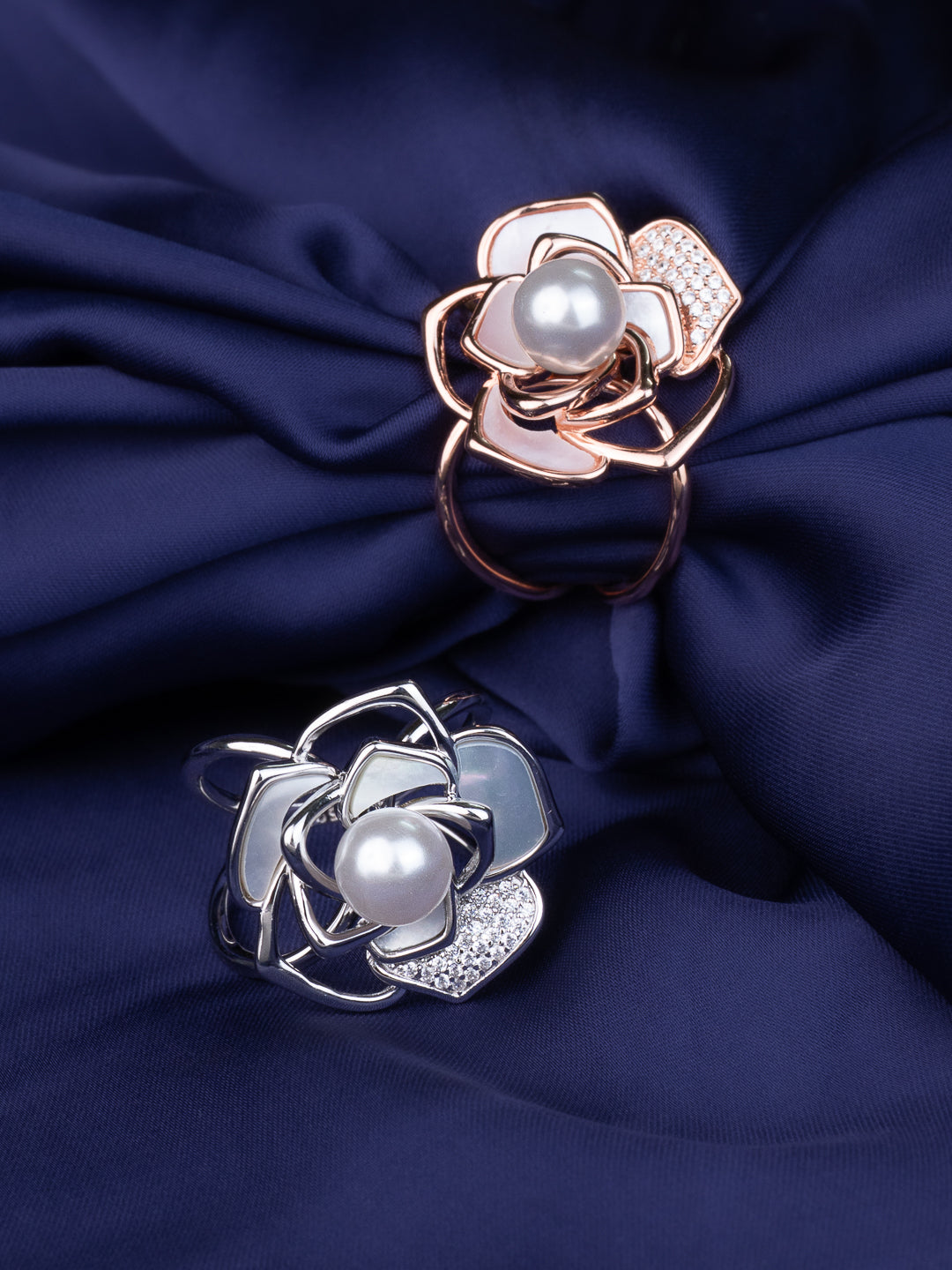 Mother-of-Pearl Camellia Flower Ring