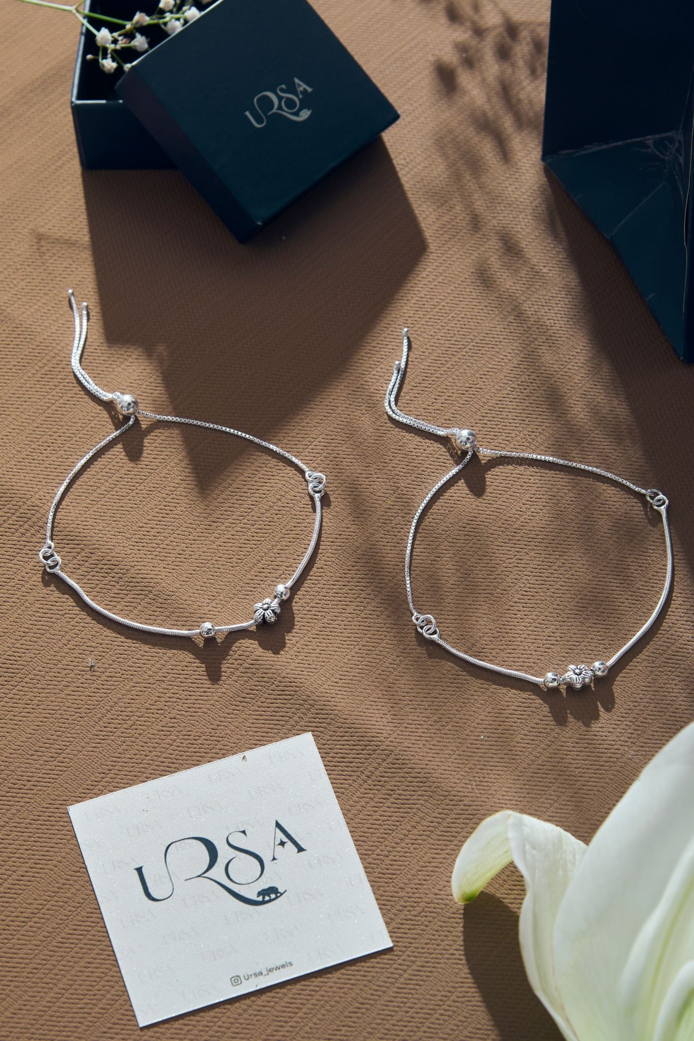 Silver Anklet Flower