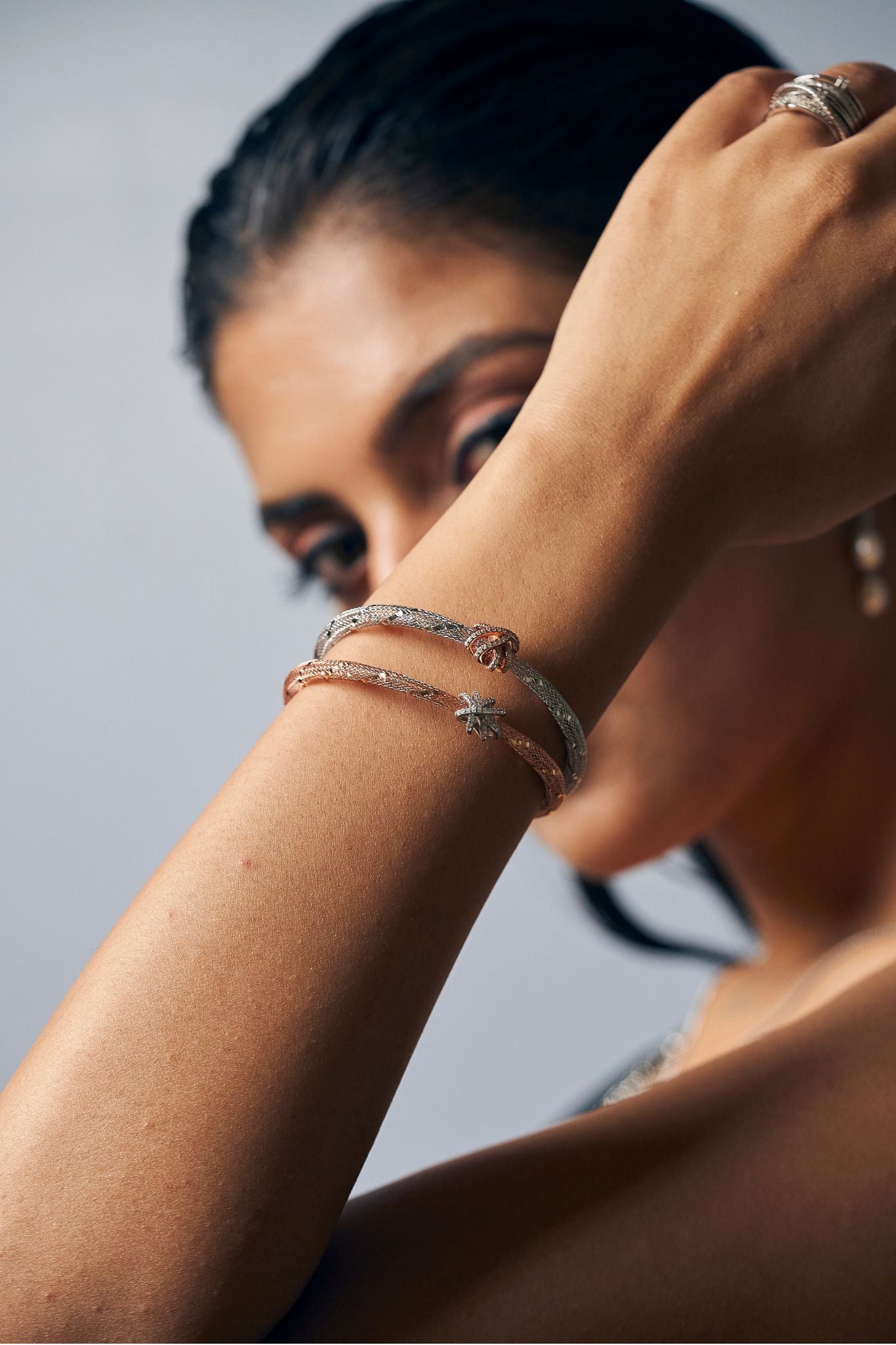 Silver Bow Motif Bracelet