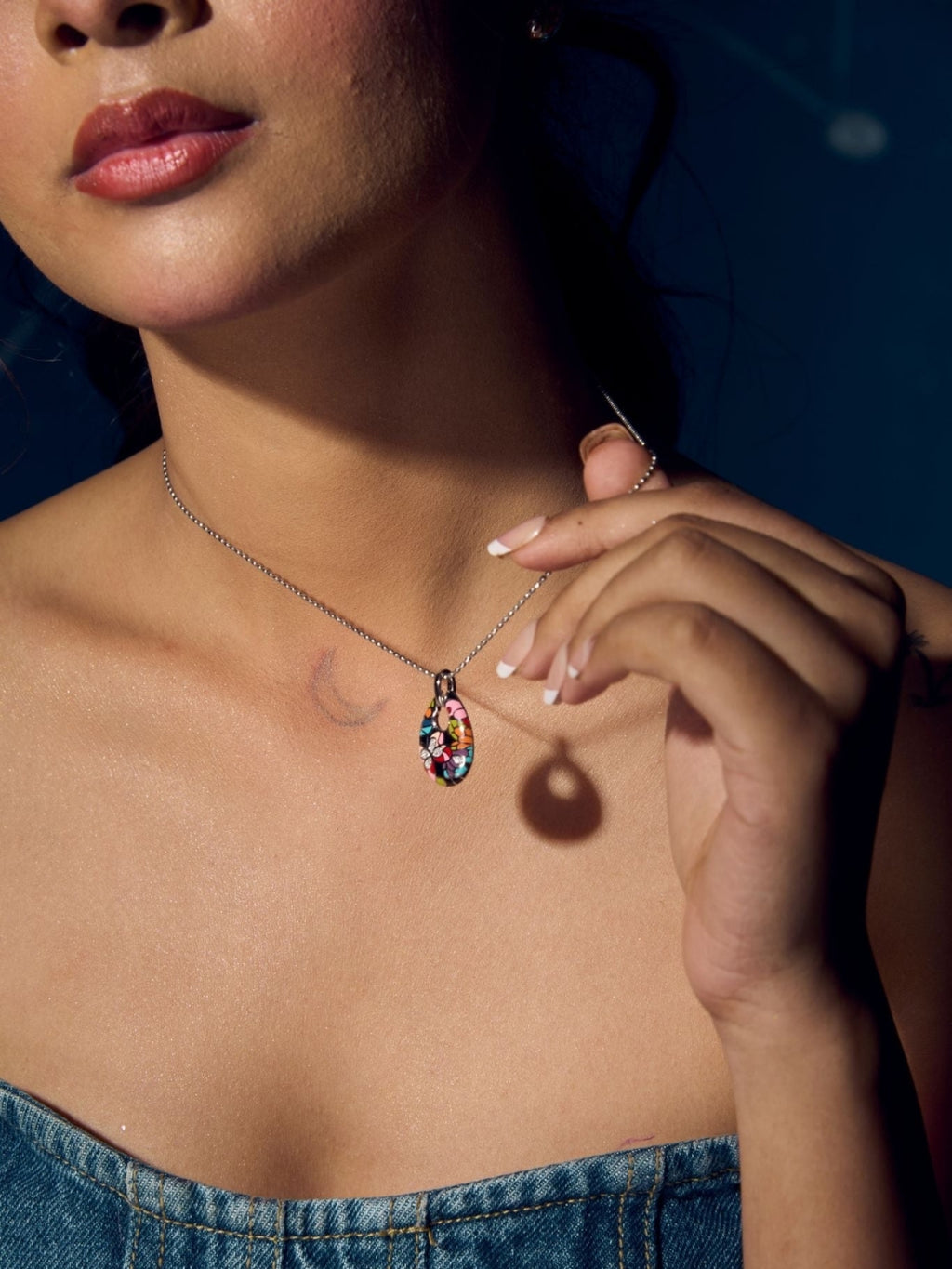 Silver Rainbow Rush (earring with pendent)