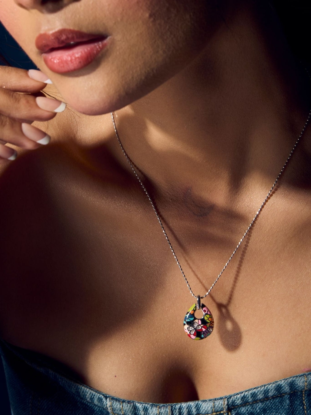 Silver Rainbow Rush (earring with pendent)