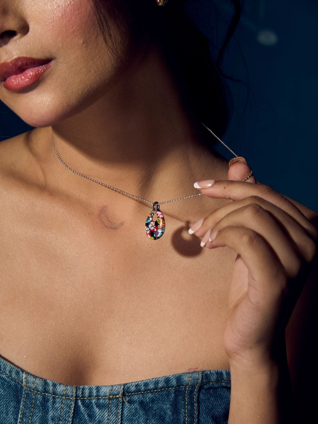 Silver Rainbow Rush (earring with pendent)