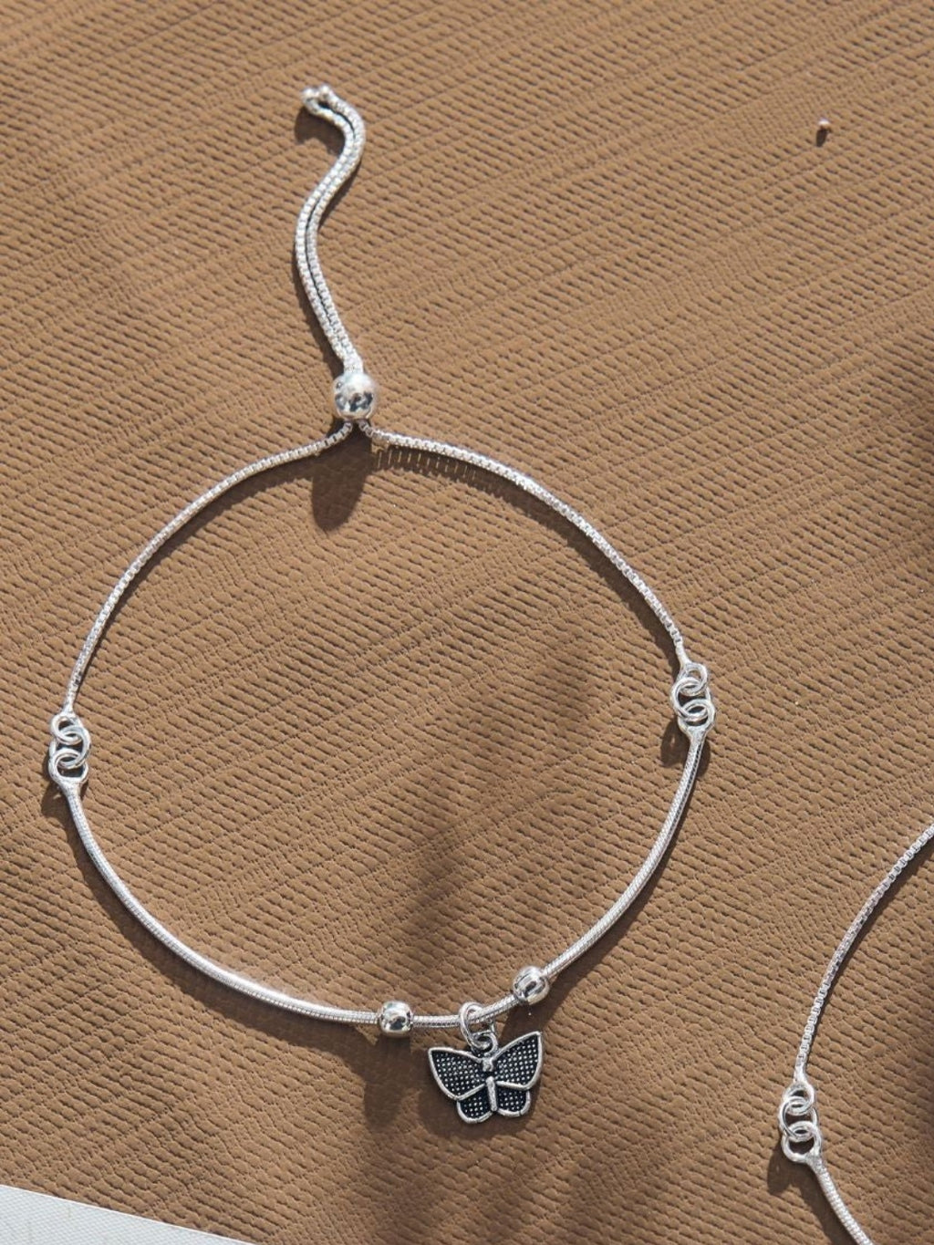 Silver Anklet Butterfly (single)