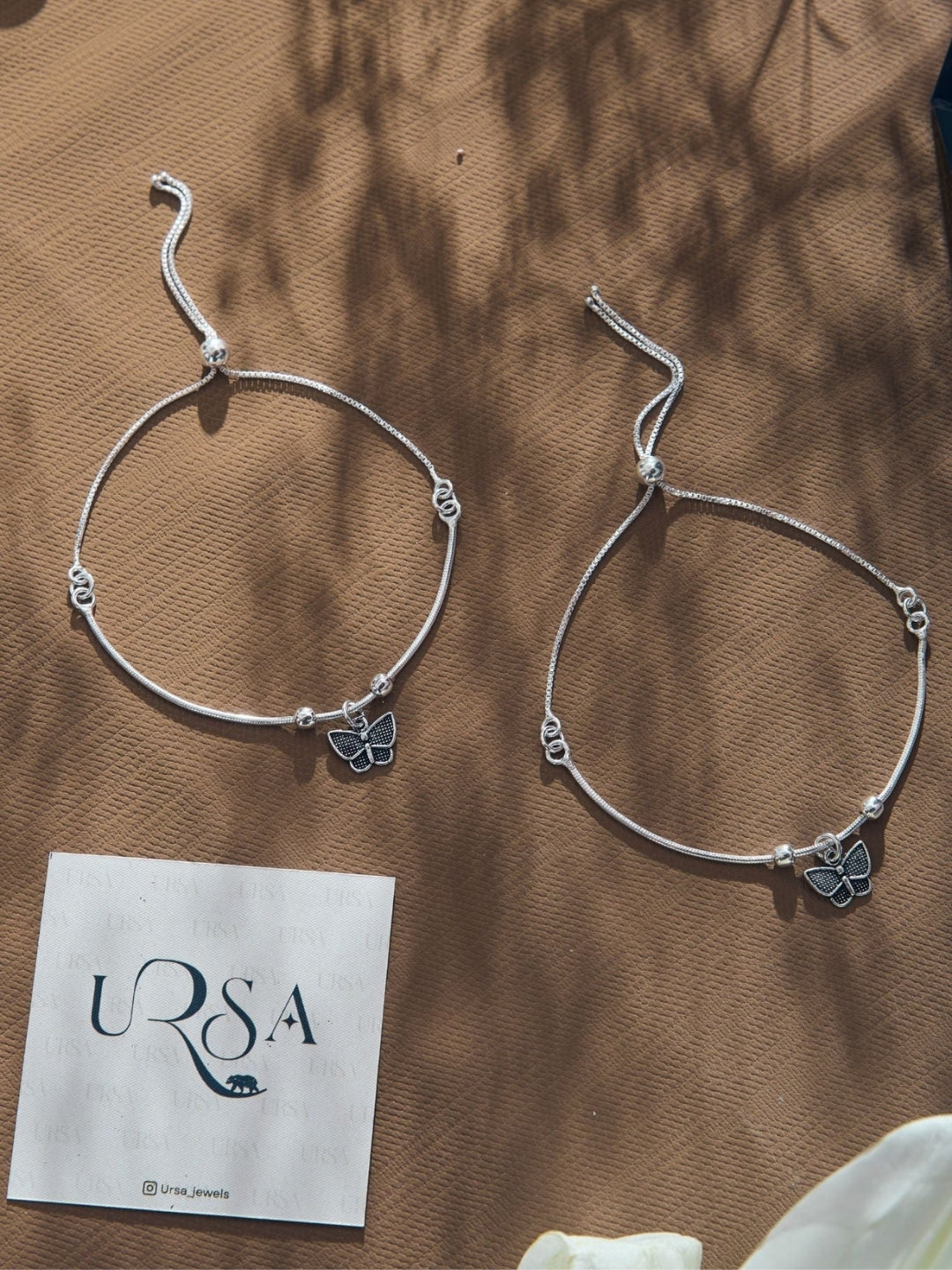 Silver Anklet Butterfly