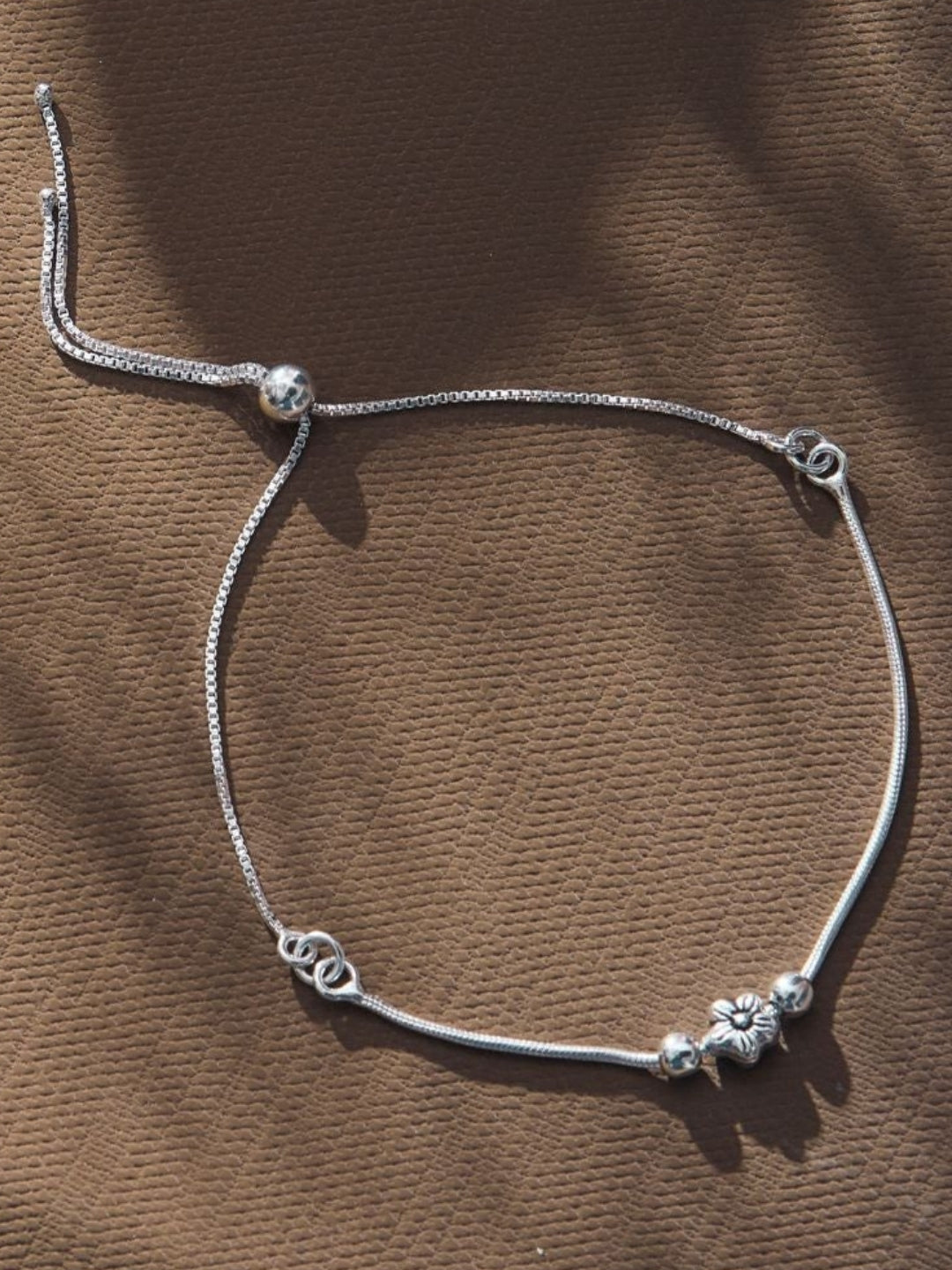 Silver Anklet Flower (single)