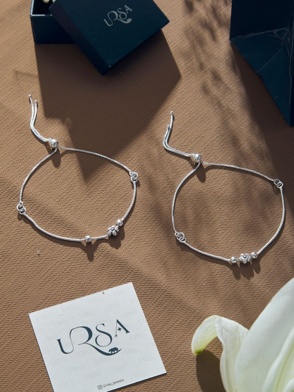 Silver Anklet Flower (single)