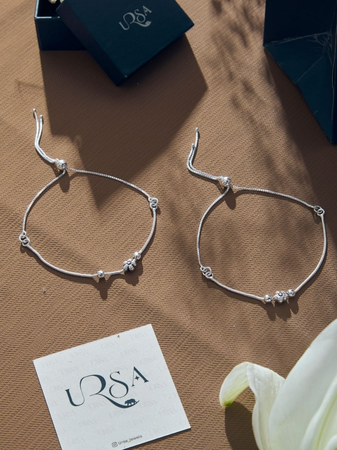 Silver Anklet Flower (single)